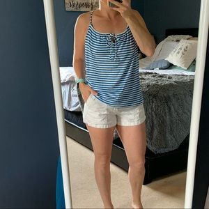 Old navy blue and white stripe tank